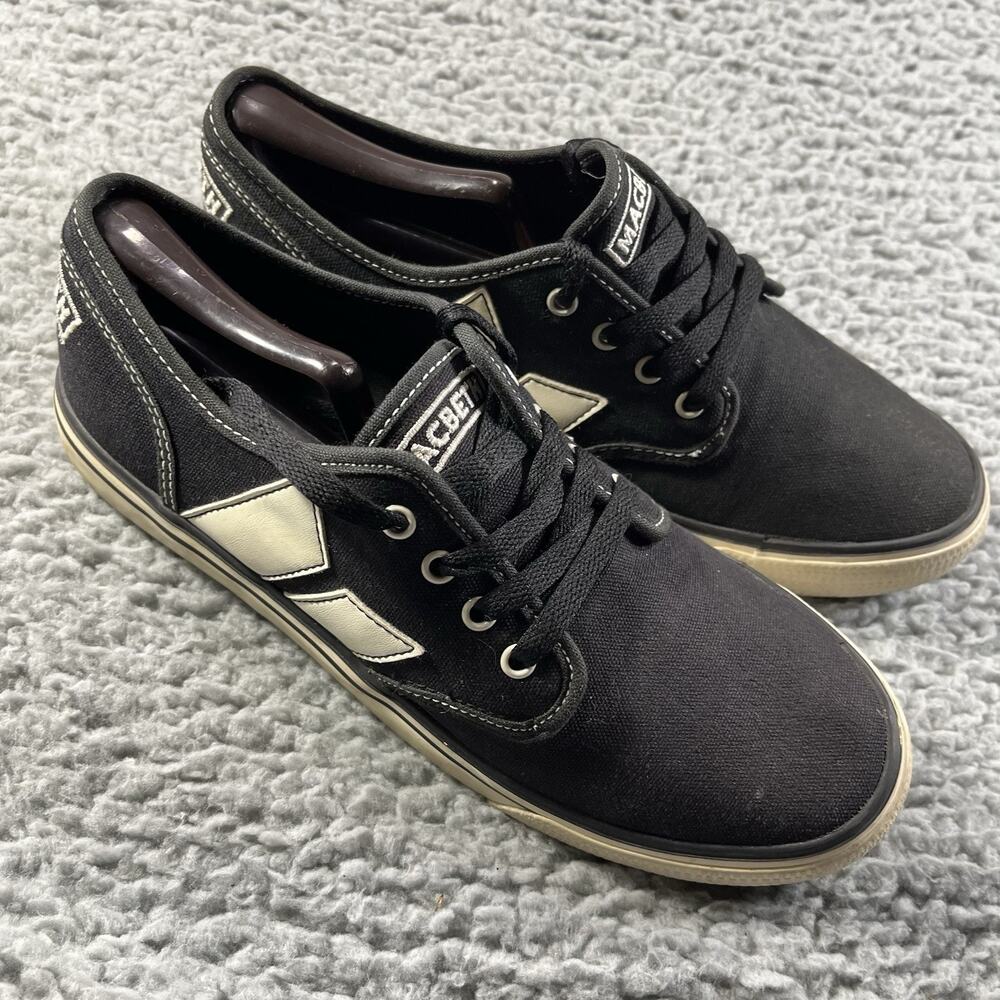 Macbeth Footwear Black White Canvas Skate Shoes Mens Size 8 Low Top Sneakers